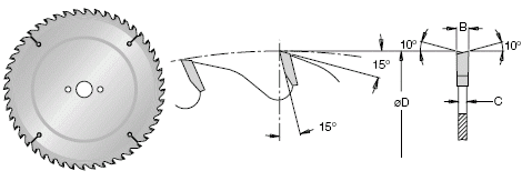 Pilový kotouč střídavě šikmé zuby průměr 250mm