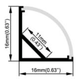AL profil na led rohový LL 16 3 m