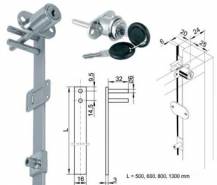 Zámek centrál 600mm 8mm komplet