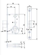 Zámek zadlabávací 60 závorový