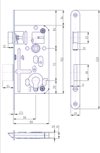 Zámek zadlabávací 80 rozt.72 P-L vložka