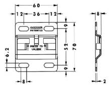 Závěsný plech retifikační kování spodní Camar/807